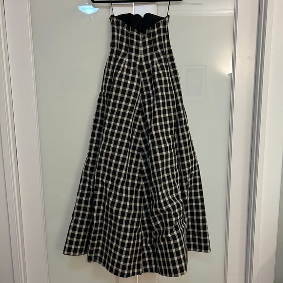 Rosie Assoulin Tubey Dress Plaid Gown in Dark Brown Size 4 - Picture 8 of 14